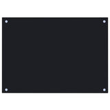 NNEVL Kitchen Backsplash Black 70x50 cm Tempered Glass