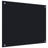 NNEVL Kitchen Backsplash Black 70x60 cm Tempered Glass