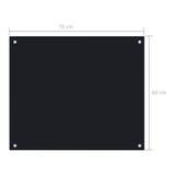 NNEVL Kitchen Backsplash Black 70x60 cm Tempered Glass
