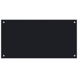 NNEVL Kitchen Backsplash Black 80x40 cm Tempered Glass