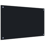 NNEVL Kitchen Backsplash Black 80x50 cm Tempered Glass
