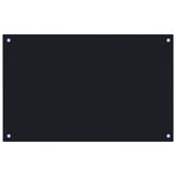 NNEVL Kitchen Backsplash Black 80x50 cm Tempered Glass