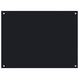 NNEVL Kitchen Backsplash Black 80x60 cm Tempered Glass