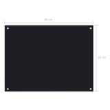 NNEVL Kitchen Backsplash Black 80x60 cm Tempered Glass