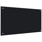 NNEVL Kitchen Backsplash Black 90x50 cm Tempered Glass