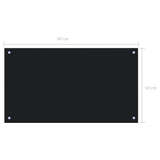 NNEVL Kitchen Backsplash Black 90x50 cm Tempered Glass