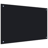 NNEVL Kitchen Backsplash Black 90x60 cm Tempered Glass