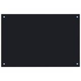 NNEVL Kitchen Backsplash Black 90x60 cm Tempered Glass
