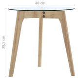 NNEVL Side Table Set 2 pcs Tempered Glass