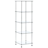 NNEVL 5-Tier Shelf Transparent 40x40x130 cm Tempered Glass
