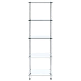 NNEVL 5-Tier Shelf Transparent 40x40x130 cm Tempered Glass