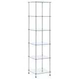 NNEVL 6-Tier Shelf Transparent 40x40x160 cm Tempered Glass