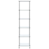 NNEVL 6-Tier Shelf Transparent 40x40x160 cm Tempered Glass