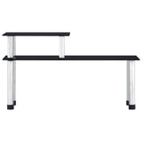 NNEVL Kitchen Shelf Black 45x16x26 cm Tempered Glass