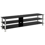 NNEVL TV Stand Black 150x40x40 cm Tempered Glass