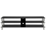 NNEVL TV Stand Black 150x40x40 cm Tempered Glass