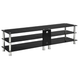 NNEVL TV Stand Black 150x40x40 cm Tempered Glass