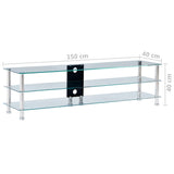 NNEVL TV Stand Transparent 150x40x40 cm Tempered Glass
