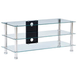 NNEVL TV Stand Transparent 90x40x40 cm Tempered Glass