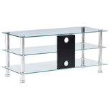 NNEVL TV Stand Transparent 90x40x40 cm Tempered Glass