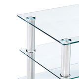 NNEVL TV Stand Transparent 90x40x40 cm Tempered Glass