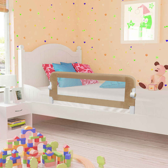 NNEVL Toddler Safety Bed Rail Taupe 102x42 cm Polyester