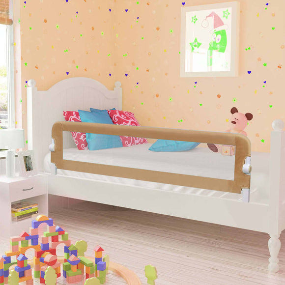 NNEVL Toddler Safety Bed Rail Taupe 150x42 cm Polyester