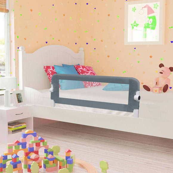 NNEVL Toddler Safety Bed Rail Grey 102x42 cm Polyester