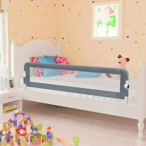 NNEVL Toddler Safety Bed Rail Grey 150x42 cm Polyester