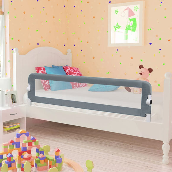 NNEVL Toddler Safety Bed Rail Grey 150x42 cm Polyester
