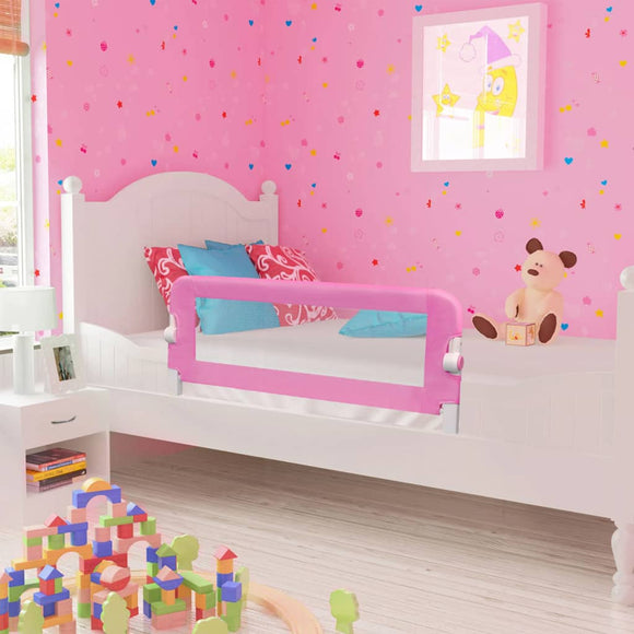 NNEVL Toddler Safety Bed Rail Pink 120x42 cm Polyester