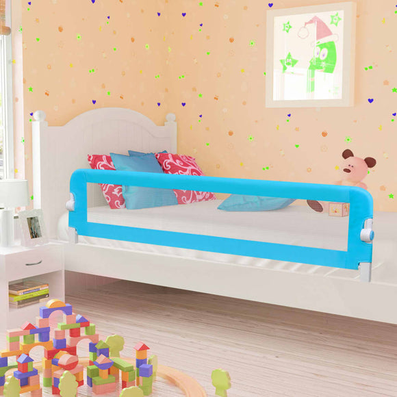 NNEVL Toddler Safety Bed Rail Blue 180x42 cm Polyester