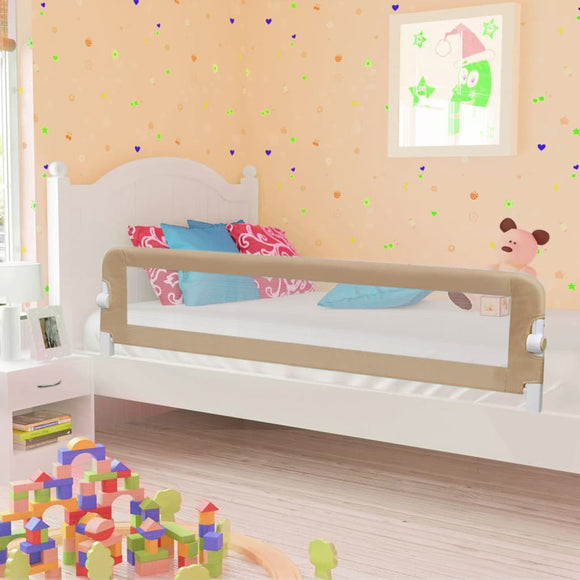 NNEVL Toddler Safety Bed Rail Taupe 180x42 cm Polyester