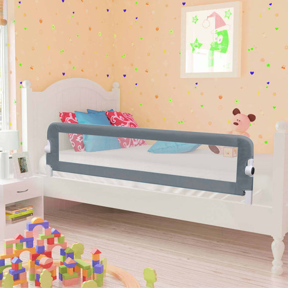 NNEVL Toddler Safety Bed Rail Grey 120x42 cm Polyester