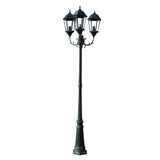 NNEVL Garden Light Post 3-arms 230 cm Dark Green/Black Aluminium