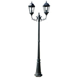 NNEVL Garden Light Post 2-arms 230 cm Dark Green/Black Aluminium