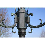 NNEVL Garden Light Post 2-arms 230 cm Dark Green/Black Aluminium