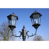 NNEVL Garden Light Post 2-arms 230 cm Dark Green/Black Aluminium