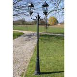 NNEVL Garden Light Post 2-arms 230 cm Dark Green/Black Aluminium
