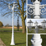 NNEVL Garden Light Post 3-arms 215 cm White Aluminium