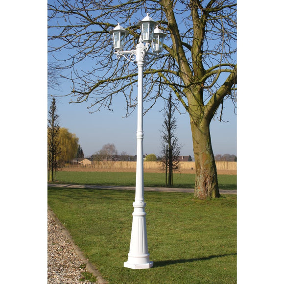 NNEVL Garden Light Post 3-arms 215 cm White Aluminium