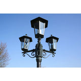 NNEVL Garden Light Post 3-arms 215 cm Dark Green/Black Aluminium