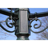 NNEVL Garden Light Post 3-arms 215 cm Dark Green/Black Aluminium