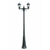 NNEVL Garden Light Post 2-arms 215 cm Dark Green/Black Aluminium