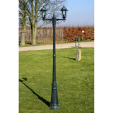 NNEVL Garden Light Post 2-arms 215 cm Dark Green/Black Aluminium