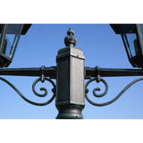 NNEVL Garden Light Post 2-arms 215 cm Dark Green/Black Aluminium