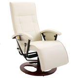 NNEVL Massage Chair Cream White Faux Leather