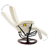 NNEVL Massage Chair Cream White Faux Leather