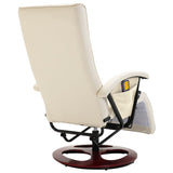 NNEVL Massage Chair Cream White Faux Leather