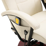 NNEVL Massage Chair Cream White Faux Leather